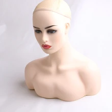 1 шт. Женский манекен голова половина тела двойное плечо ПВХ для париков Дисплей Держатель парик Статуэтка