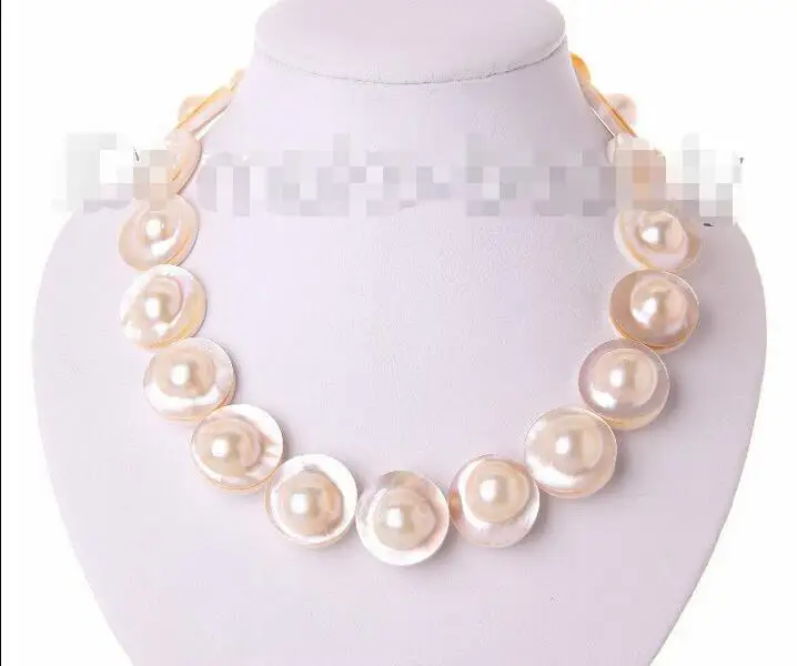 

Free shipping hot sale Women Bridal Wedding Jewelry >>stunning AAAA natural big 22mm white south sea mabe pearl necklace h1720