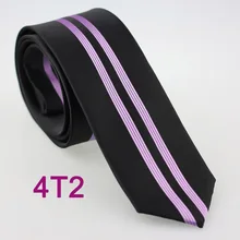 Yibei Coachella Галстуки узкие Средства ухода за кожей шеи галстук черный с фиолетовым вертикальная полоса Средства ухода за кожей шеи галстук тонкий Дизайн ГАЛСТУК ЖАККАРДОВЫЕ Corbata hombre