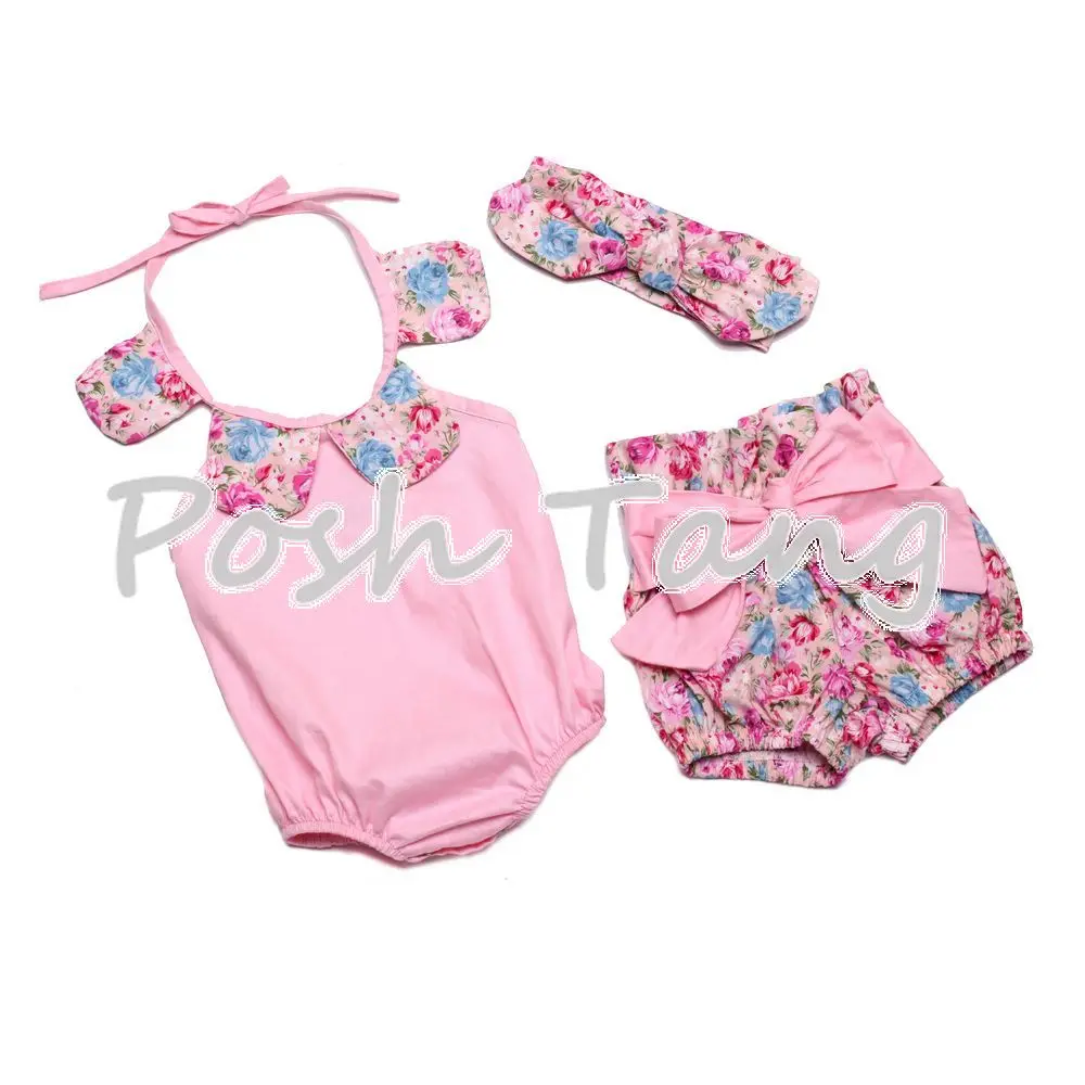 

Tea party,floral bubble romper,Romper,Sunsuit,Floral Romper with shorts and head bow