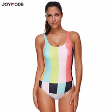 JOYMODE цельный купальник Женская Лоскутная Спортивная пляжная одежда размера плюс купальный костюм мягкий жилет Спортивная одежда для плавания боди с открытой спиной