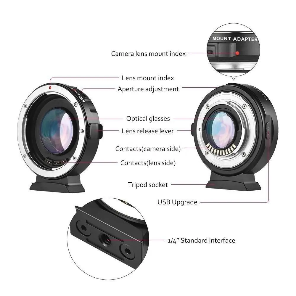 Viltrox EF-M2 Focal Auto Focus Lens Mount 1