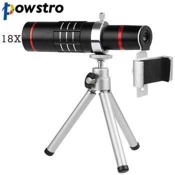 

Powstro Universal 18X Zoom Telescope Phone Camera Lens with Tripod Clip For iPhone 7 8 Samsung S7 S8 HTC Sony Mobile Phones Lens