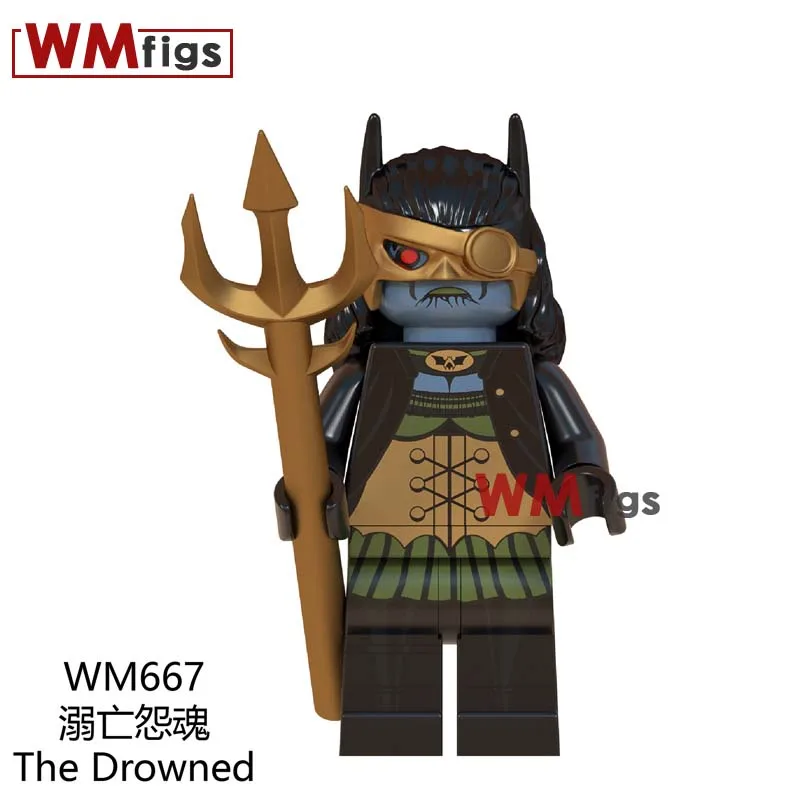 

The Drowned Batman Aquaman Mera Black Manta Atlanna Nereus Orm Arthur Curry Vulko Weapon Building Blocks Kids Toys WM667