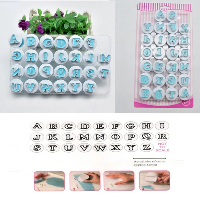 DIY выпечки инструменты Uppercase строчные буквы помадка пластик резка мягкие конфеты плесень аксессуары для украшения торта