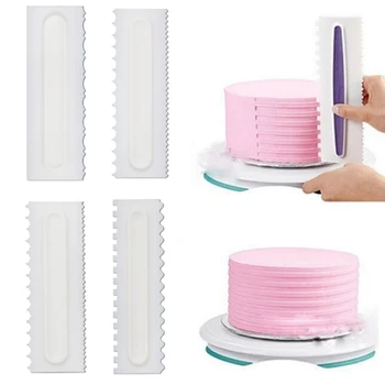 

1Pcs Cake Decorating Comb Cake Scraper Smoother Cream Decorating Pastry Icing Comb Fondant Spatulas Baking Pastry Tools