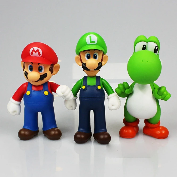 Super Mario Bros Figures Mascot Luigi Yoshi Ropa Games Gift Kids Toys Mario Bross Paw Figura Juguetes Jouets