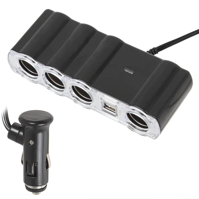 Cheap 4 Way Multi Socket Car Charger Vehicle Cigarette Lighter Splitter Dual-USB Ports Plug Adapter Cheap 4 Way Multi Socket Car Charger Vehicle Cigarette Lighter Splitter Dual-USB Ports Plug Adapter