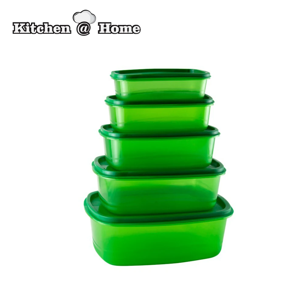 Kitchen Storage Container Green Rectangle Keep Fresh Refrigerator Food