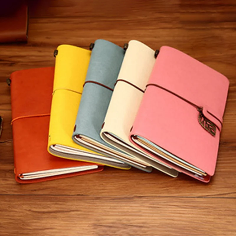 Creative PU Leather Traveler Notebook Planners Vintage Tie Journal