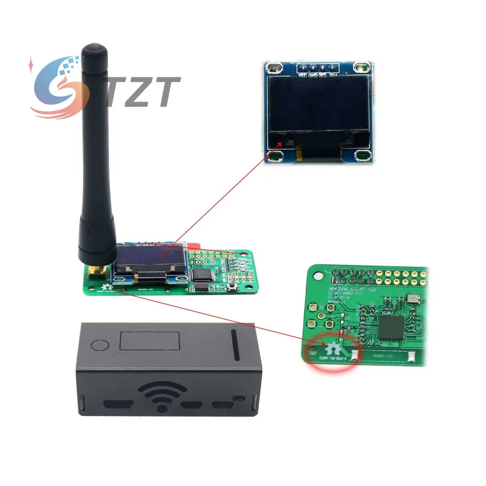 

2018 MMDVM Hotspot Module with OLED and Antenna Case Support P25 DMR YSF for Raspberry pi Walkie Talkie