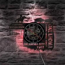 1 шт. Рабочая Omnia Vincit Oklahoma Symbols настенный светильник Oklahoma светодиодный сторона кровати с настенным освещением настенный светильник Cherokee