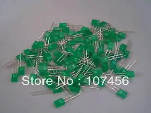 

100pcs 2X5X7mm green diffused green lens LED Lamps New