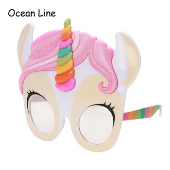 

Lovely Unicorn Party Funny Glasses Party Costume Sunglasses Kids Pink White Cartoon Photo Booth Props Party Favors Supplies