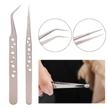 1 шт. 9 отверстий локоть прямой тип головы нержавеющая сталь пинцет щипцы Нескользящие жесткий толщина накладные ресницы применение DIY ручные инструменты