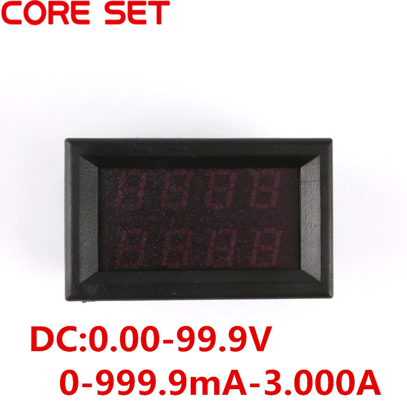 

0.28" Dual LED Display Digital Ammeter Voltmeter DC 0-100V/1A/3A 4 Bit 5 Wire Car Panel Voltage Current Meter Red LED