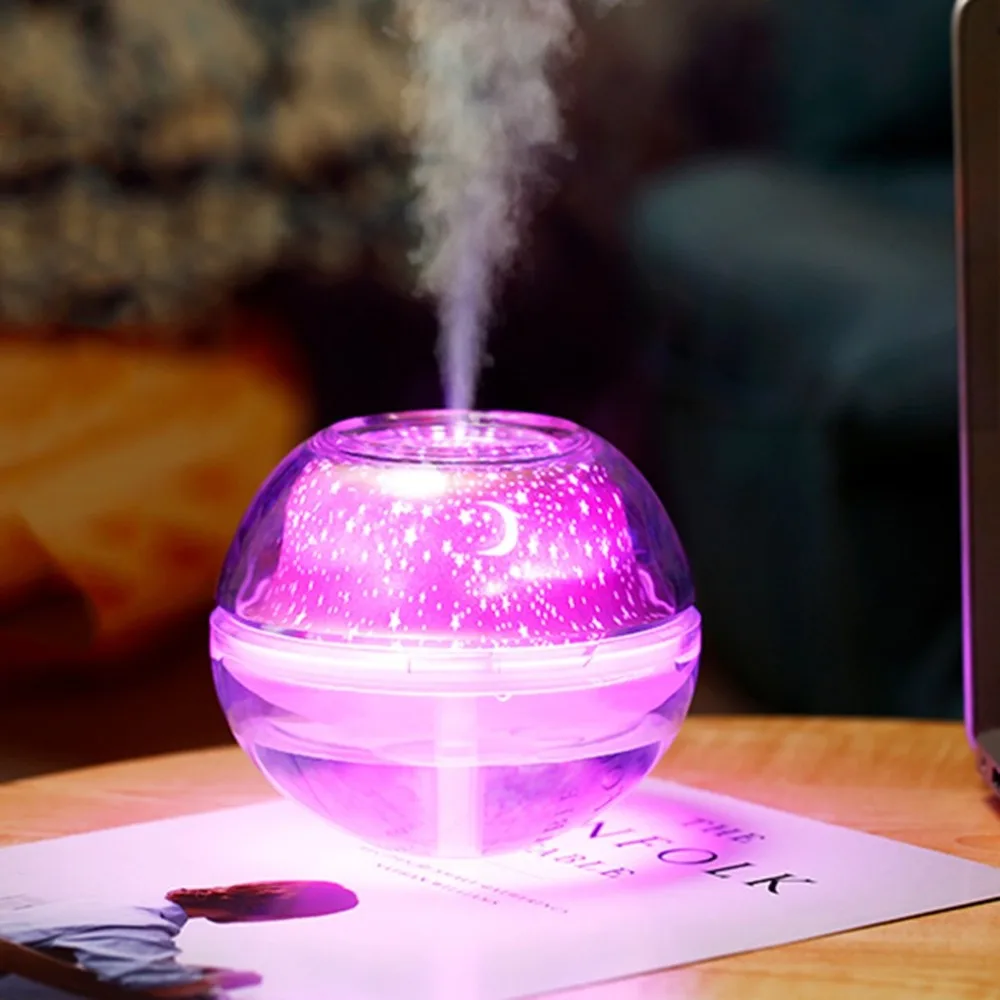 USB увлажнитель воздуха диффузор эфирного масла светодиодный светильник-проектор Хрустальная Ночная лампа портативный домашний мини-увлажнитель воздуха
