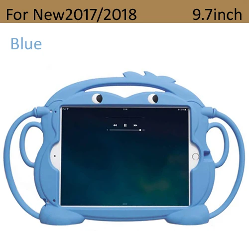 Чехол для iPad air 9,7 силиконовая обезьянка, Детский милый Ударопрочный Мягкий портативный светильник защитный чехол - Цвет: new2017 2018 blue