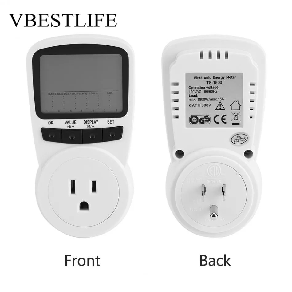 Plug in AC Power Meter digital Wattmeter Energy Meter Watt Monitor