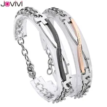 JOVIVI, комплект, CZ бесконечность, "я рожден, чтобы тебя полюбить", браслет из нержавеющей стали для влюбленных, мужские, женские браслеты на День святого Валентина