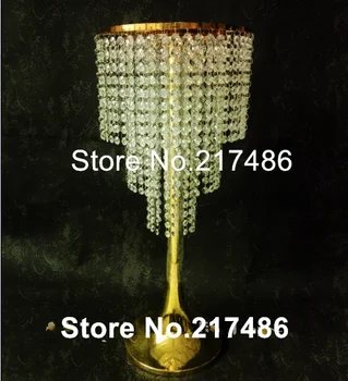 

New style Tall Crystal gold Flower Stand Table Centerpiece Wedding Centerpiece Banquet Decoration