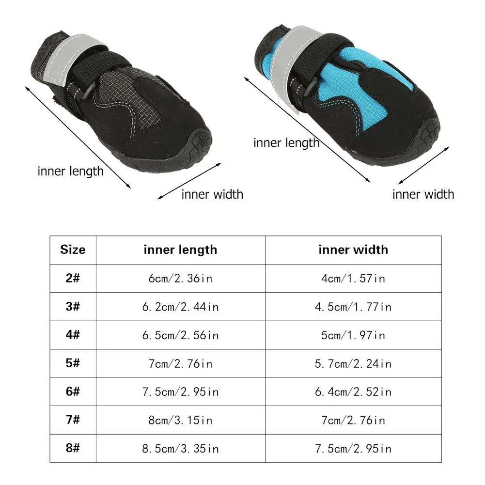 4 шт./компл. сапоги для собак, теплая зимняя обувь, на шерстяной подкладке, упорная собака водонепроницаемая обувь для больших собак средних собак Пеший Туризм анти-Нескользящие туфли для всех возрастов, без застёжки