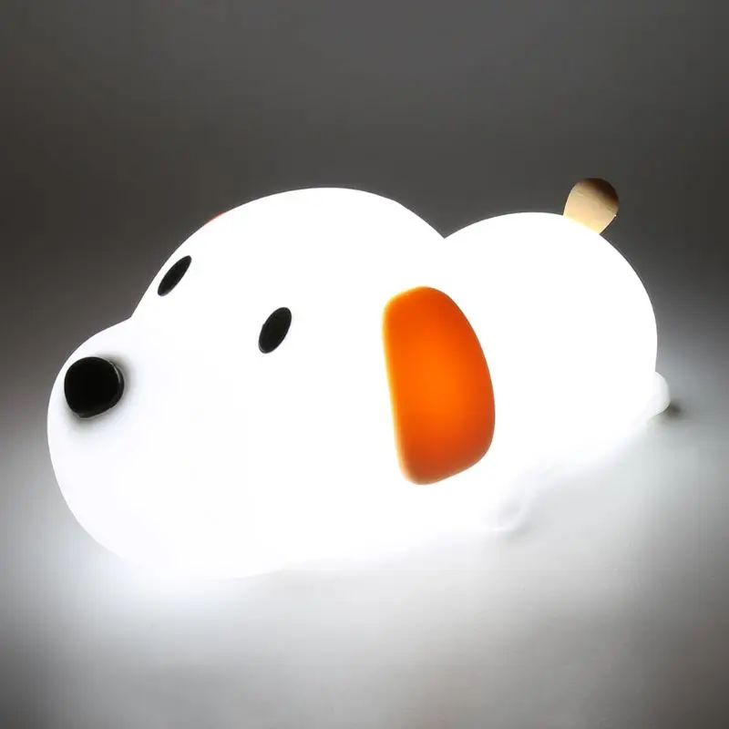 

Touch Control LED Night Light Cute Silicone Puppy Bedside Lamp For Baby Children Room