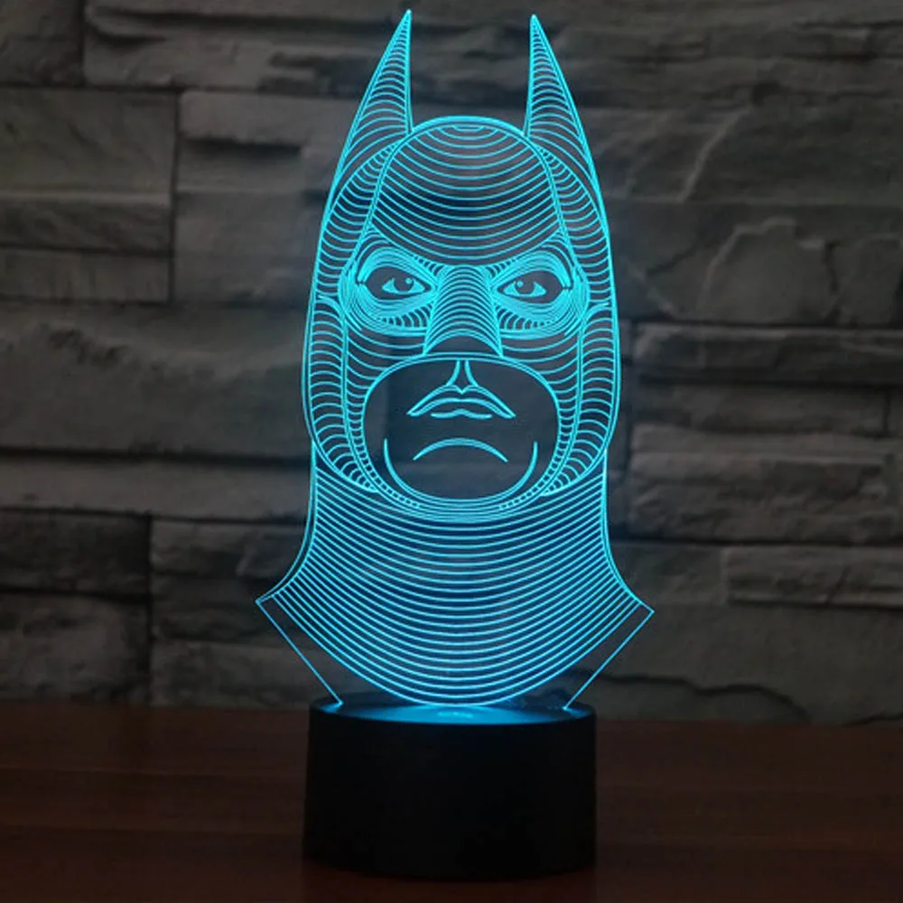 

3D Night Light Batman Illusion Lamp 7 Colors Change For Home Decoration LED Creative Touch Night Lights Acrylic Vision Lighting