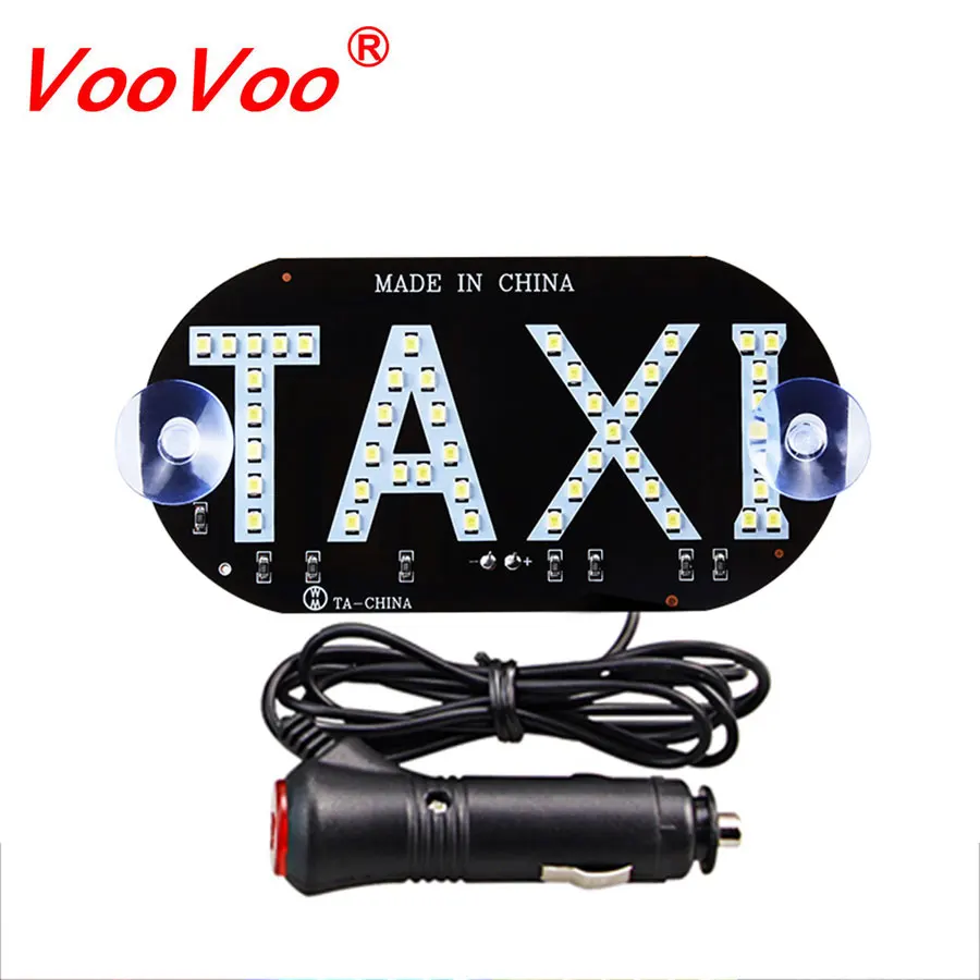 VooVoo 1pcs Taxi LED Light Car Windscreen Cab indicator Sign Windshield Lamp 12V with Cigarette lighter Red Green White | Автомобили и