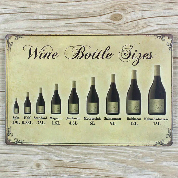 Vintage home wall art decor metal tin wine signs retro