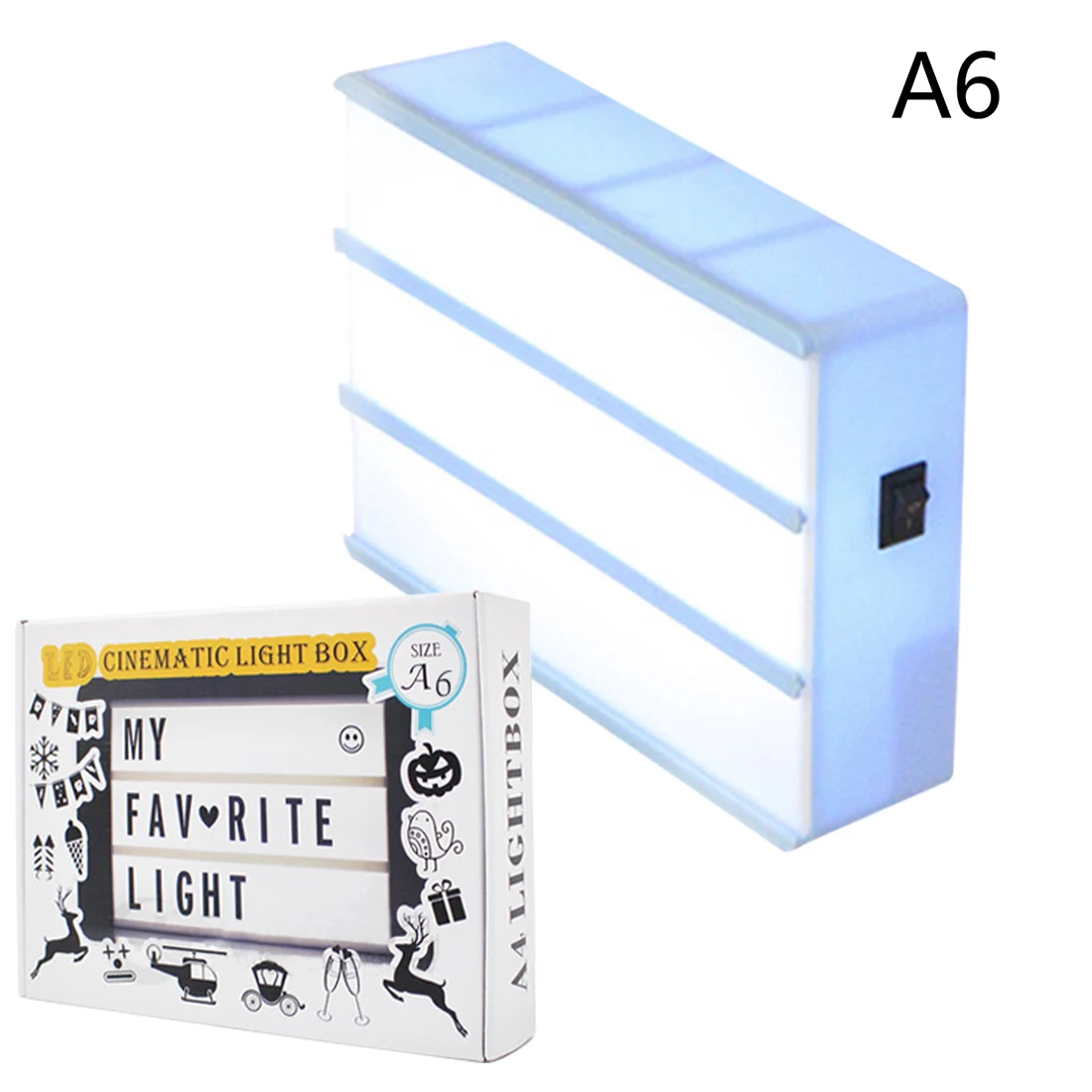 A6 размер AAA батарея светодиодный Ночной светильник, коробка DIY буквы, символ, украшение для открыток, лампа, доска для сообщений, светильник, коробка - Испускаемый цвет: Зеленый