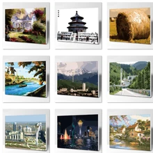 Большие здания номер картина маслом настенные картины для столовой Холст современная цифровая живопись без украшения для дома