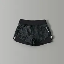 Женские летние камуфляжные шорты для йоги поддельные две части спортивные шорты для спортзала женские тренировки шорты для бега плотные спортивные Леггинсы