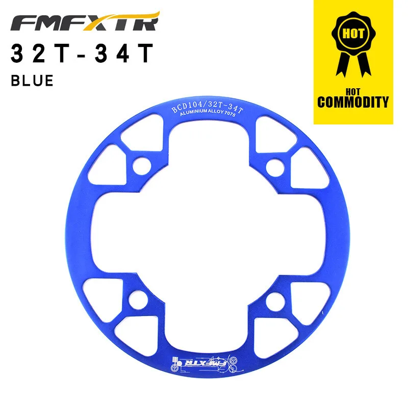 FMFXTR велосипедная Звездочка с фиксированной передачей для горного велосипеда, защитная крышка для рынка, большая велосипедная рукоятка, шатун, mtb 32-42T - Цвет: blue 32-34T