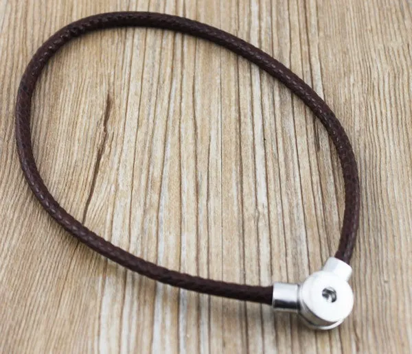 

12pcs/lot Mix Colors New DIY Magnetic Clasp snap button leather necklace pendant braided leather chain round shaped necklace