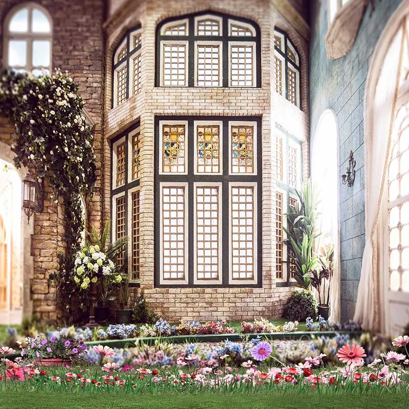 

MEHOFOTO Vinyl Photography Background Retro Castle Computer Printed European Style Wedding Backdrops for Photo Studio CM-6589