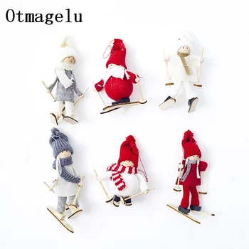 

Cute Christmas Tree Decoration Kawaii Christmas Angel Girl Ski Pendant For Home Xmas Cloth Doll Party Hanging Decor Kids Gifts