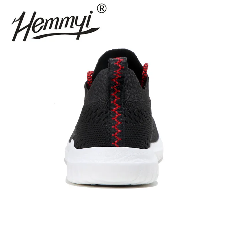 Hemmyi Мужская обувь Flyknit дышащие Tenis Masculino светильник на открытом воздухе кроссовки; сезон весна-осень, на шнуровке, повседневная мужская обувь