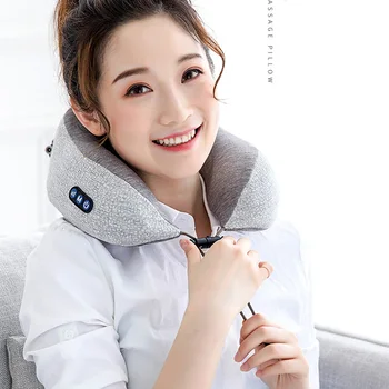 

Cordless Neck Vertebra Massage Electric Pillow with Heat Deep Tissue U-Shaped Memory Foam Pillow TB Sale