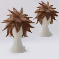 Игры Kingdom Hearts III 3 Сора Косплэй костюм короткие коричневые Для мужчин мальчиков Рождество Хэллоуин вечерние волос