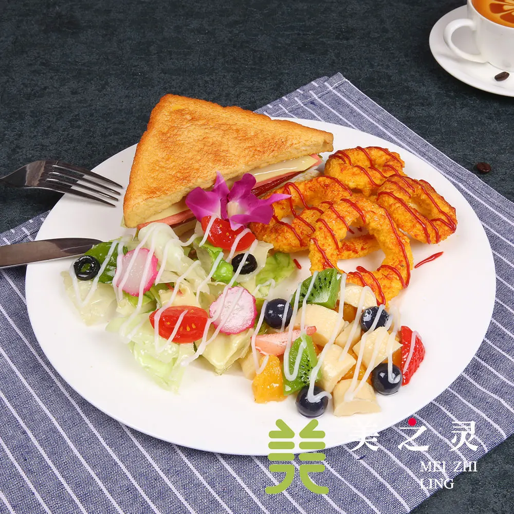 

Simulated Food Model Ham Sandwich Model Western Restaurant Crafts Simulated Dish Handicraft Artificial Props Photography Display
