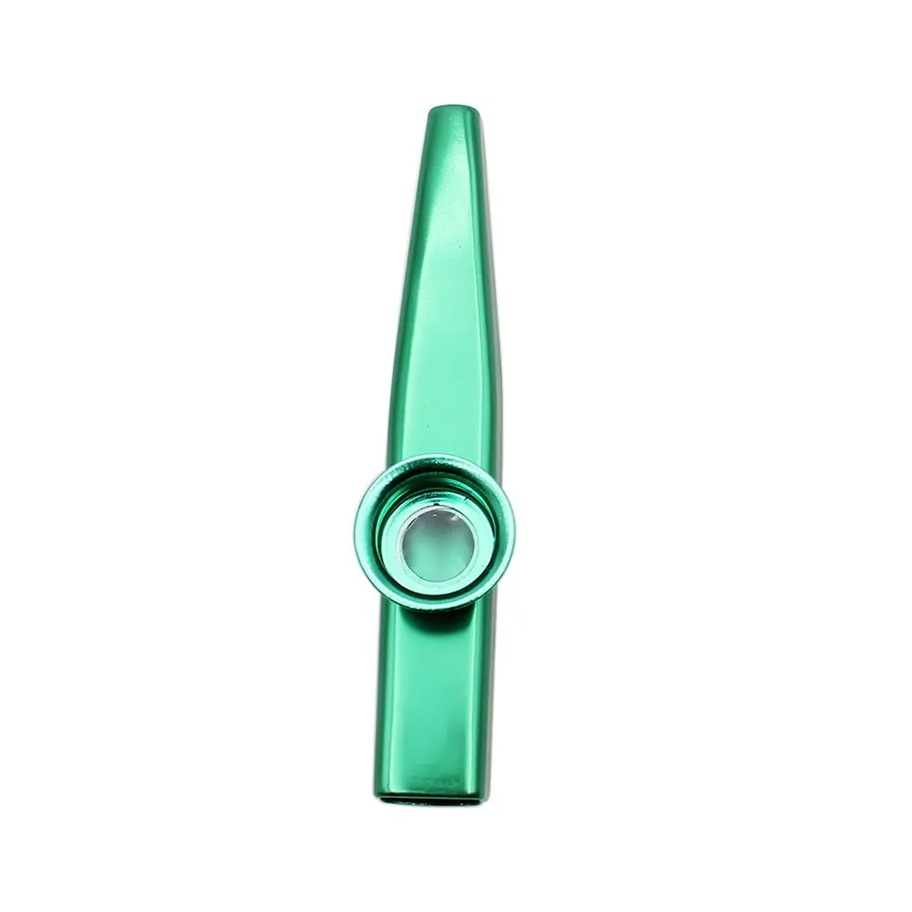 Kazoo Алюминиевый сплав металла с 5 шт подарки диафрагма для флейты для детей любителей музыки-зеленый