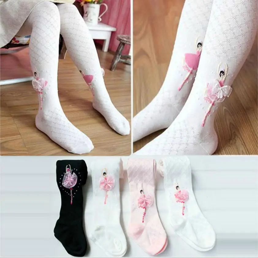 

Beautiful Kids Girls Soxs Elasticity Print Splice Socks Pantyhose Ballet Sock High Quality Elastic Children Socks Ballet Hocok