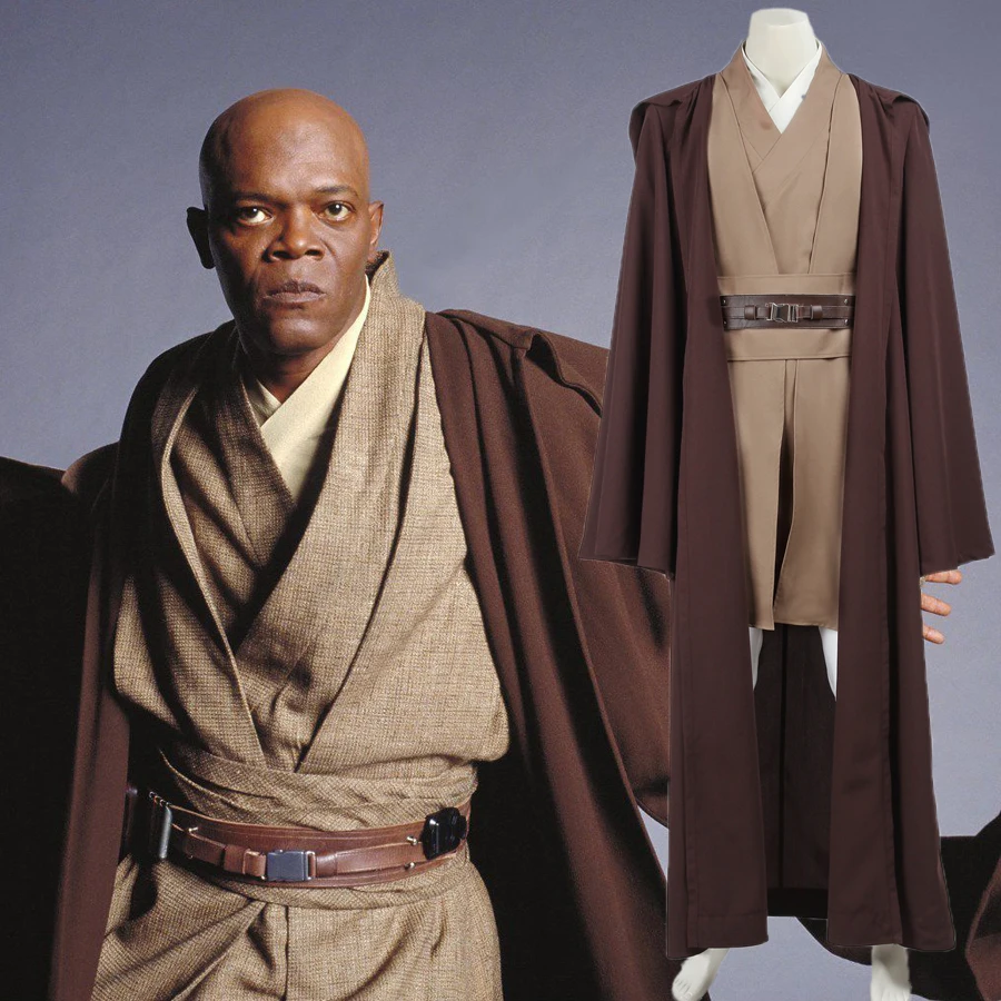 Star Wars Mace Windu Jedi Knight Cosplay Halloween Costume Tunic for