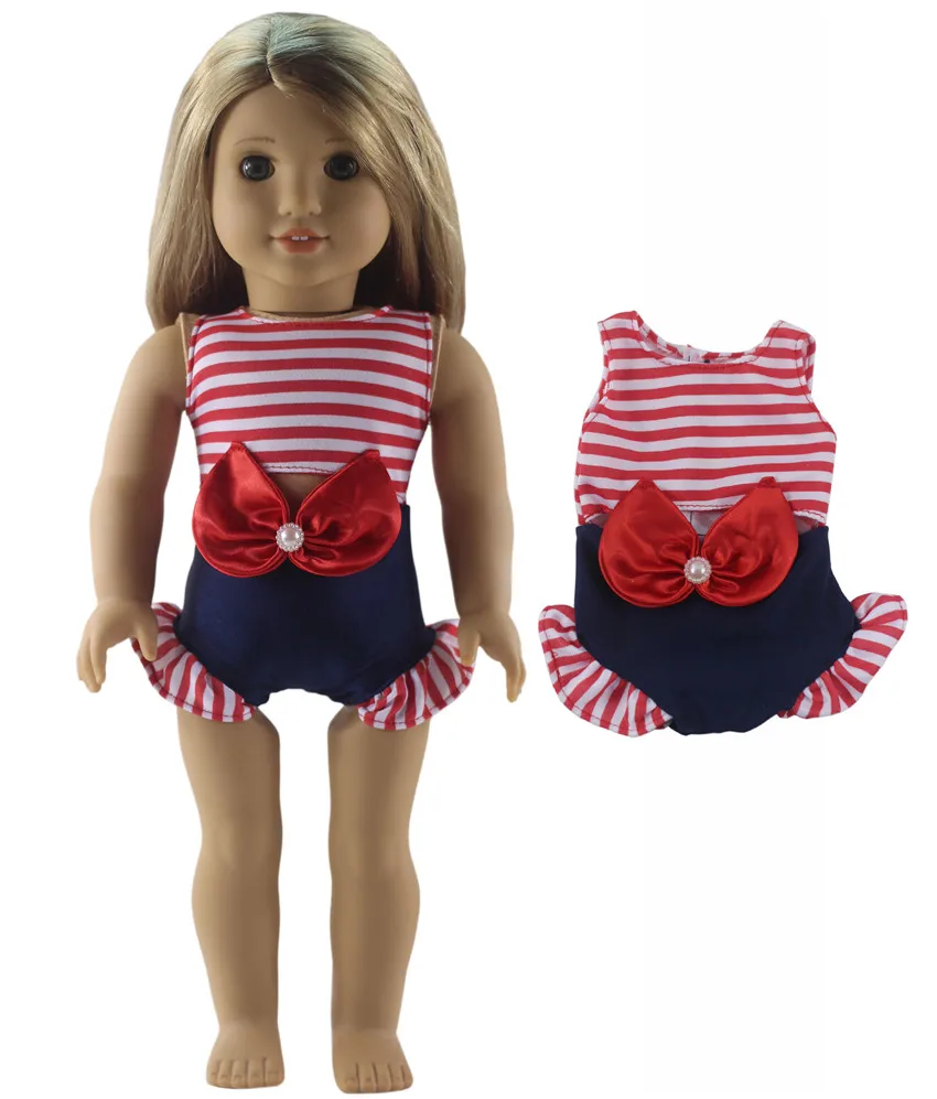 Горячая 1 шт. купальник Кукла Одежда для 18 дюймов американская кукла Битти кукла ручной работы Милая Студенческая одежда X90 - Цвет: Red Swimsuit