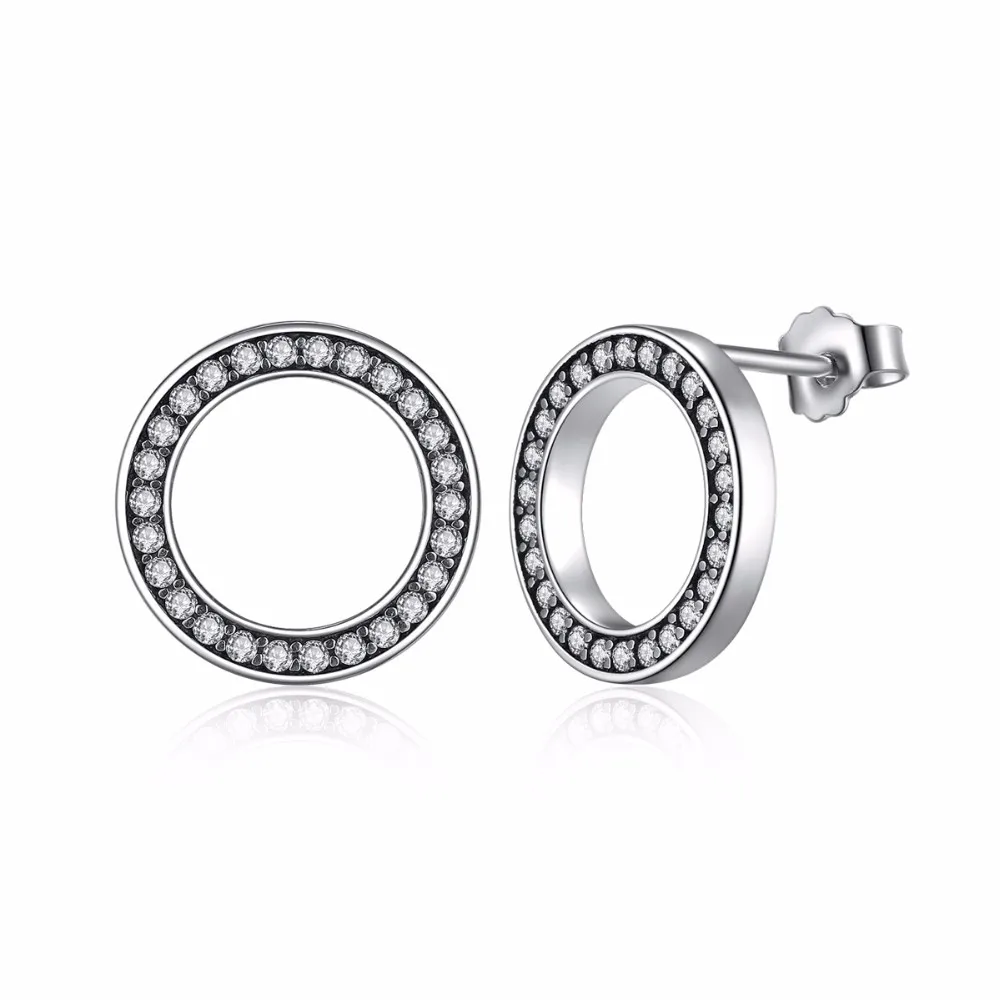 Настоящее 925 пробы, серебряное кольцо, прозрачный кубический циркон, Круглый круглый палец, кольца для женщин, свадебные, обручальные ювелирные изделия GXR041