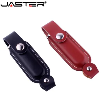 

JASTER metal leather keychain pendrive usb flash drive 32GB 16GB 8GB USB 2.0 commercial Memory Stick Pen Drive fashion gift
