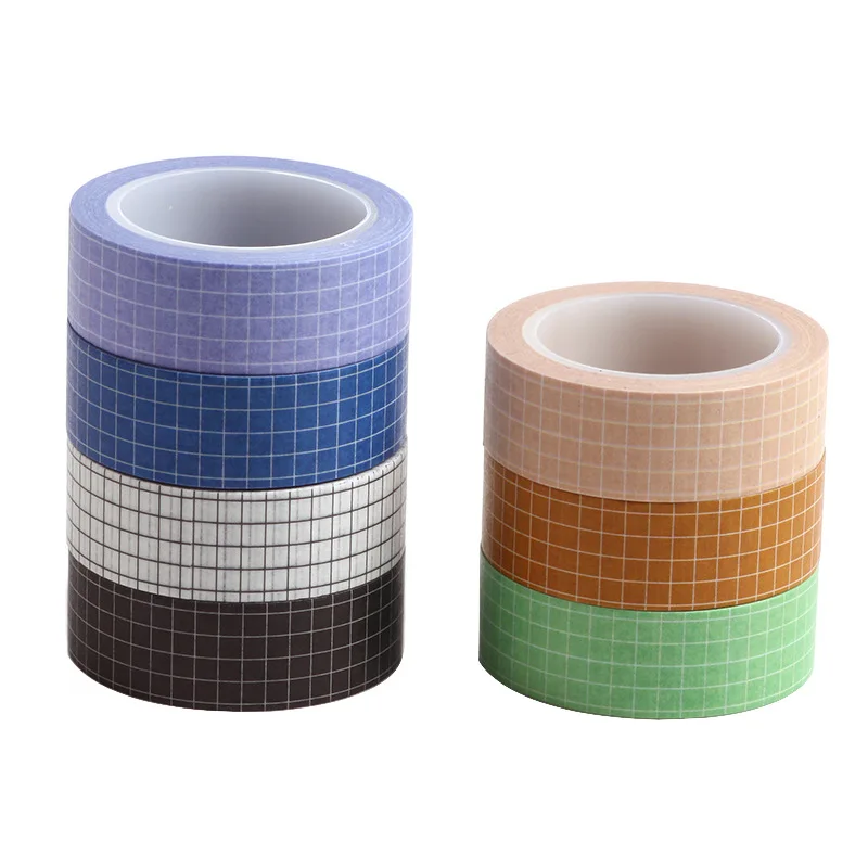 Reine farbe gitter Washi Tape Japanischen Papier DIY Planer Masking Tape Klebebänder Aufkleber Dekorative Schreibwaren Bänder