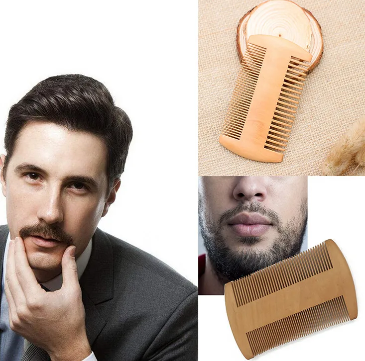 Wooden Beard Comb Anti Static Wood Pocket Comb with Fine Coarse Teeth