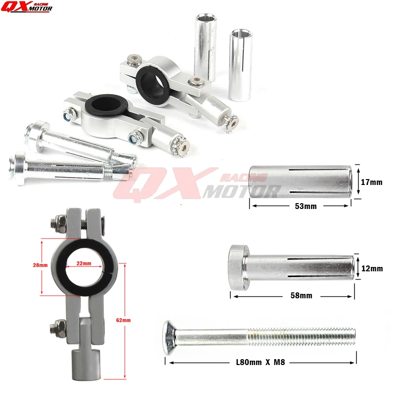 

Motorcycle Dirt Bike ATV Quad 1-1/8 28mm Handlebar hand guards Clamps Mount Kit 22mm handguards Mount Parts Free shipping